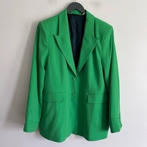 & Other Stories Green Relaxed Single-Breasted Tailored Blazer